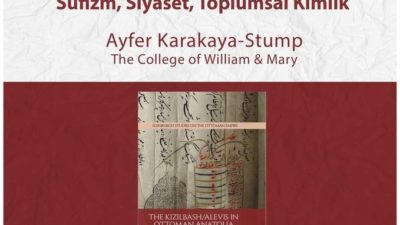 Ayfer KARAKAYA -Stump “Osmanlı Anadolusunda Kızılbaş Aleviler: Sufizm, Siyaset, Toplumsal Kimlik” kitabının sunumunu yapıyor.