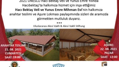 Hacı Bektaş Veli ve Yunus Emre Mihman Evi Açılıyor