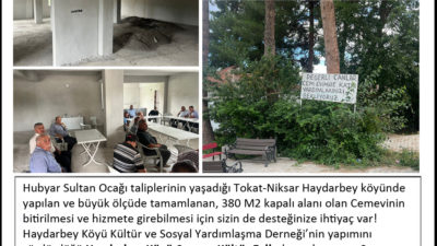 ULUSLARARASI ALEVİ VAKFI’ndan Tokat- Niksar  Haydarbey CEMEVİ için kampanya: CEM evleri ile dayanışmaya çağrı: