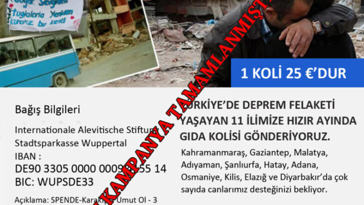 ULUSLARARASI ALEVİ VAKFI’nın Gıda Kampanyası sona erdi